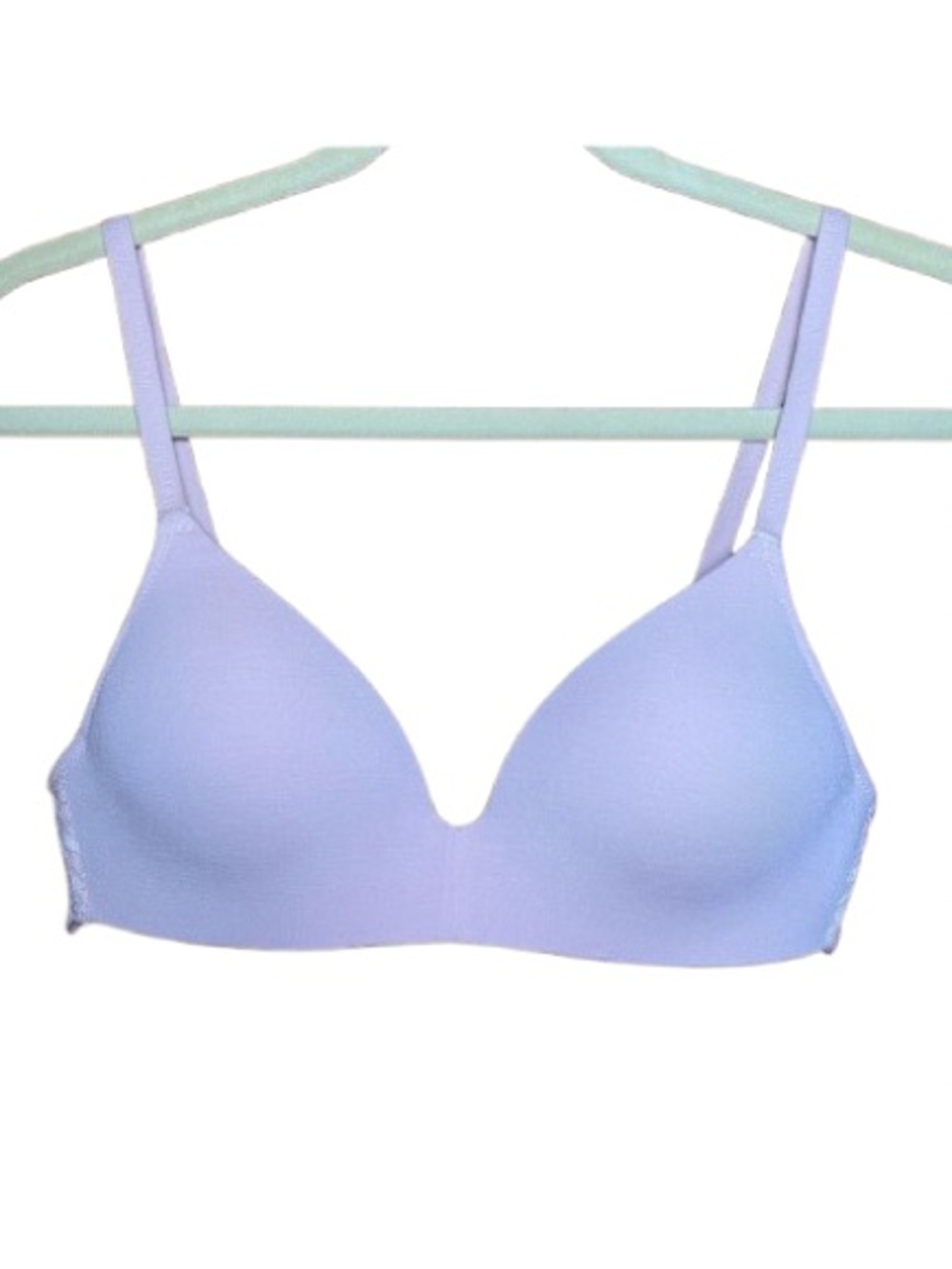 Adore Me 34A Harlowe Contour Plunge Women's Soft Pink Bra Lace Back GUC
